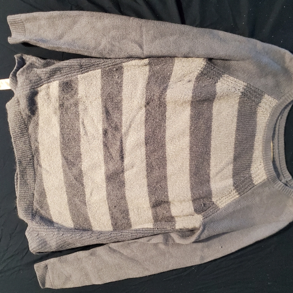 Loft blue striped sweater sz small